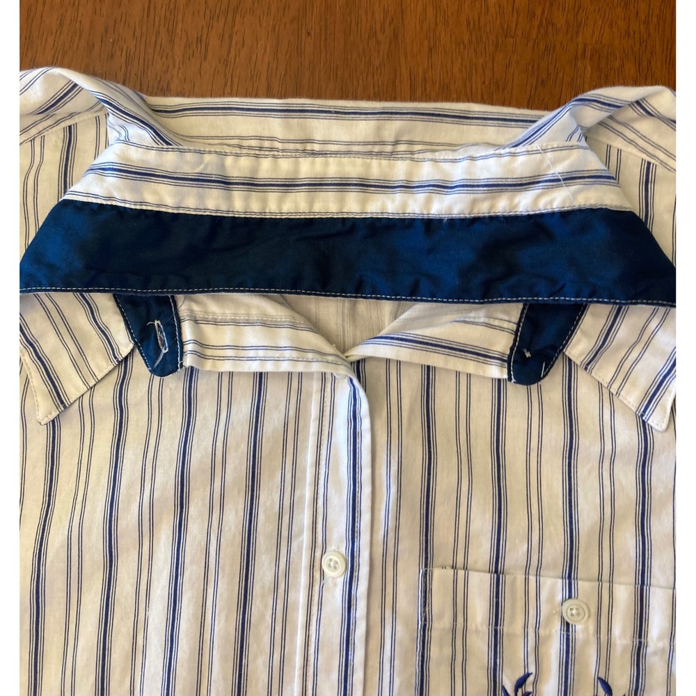 Sakura Sport Striped Button Up‎ Shirt Long Sleeve Pocket Cotton Size 18W - Picture 6 of 6